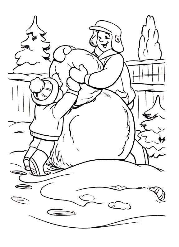 Bałwany kolorowanki